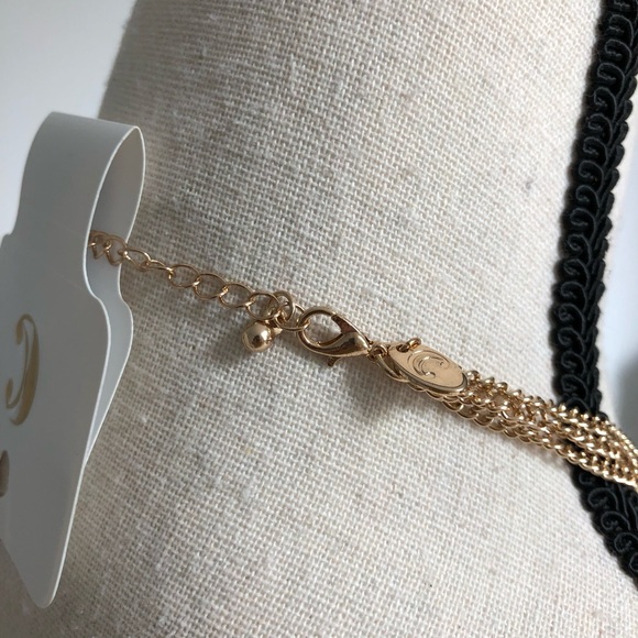 NWT Charming Charlie Gold Layered Coral Bead Bar Necklace - Picture 4 of 6